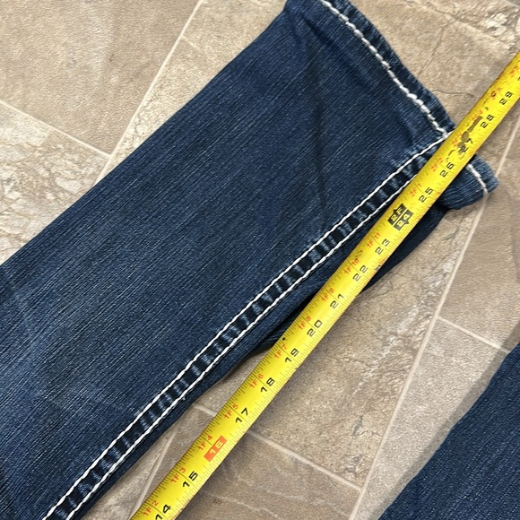 LA idol Y2K ladies western  7 boot cut Jean with bling pockets thick thread - Picture 14 of 16